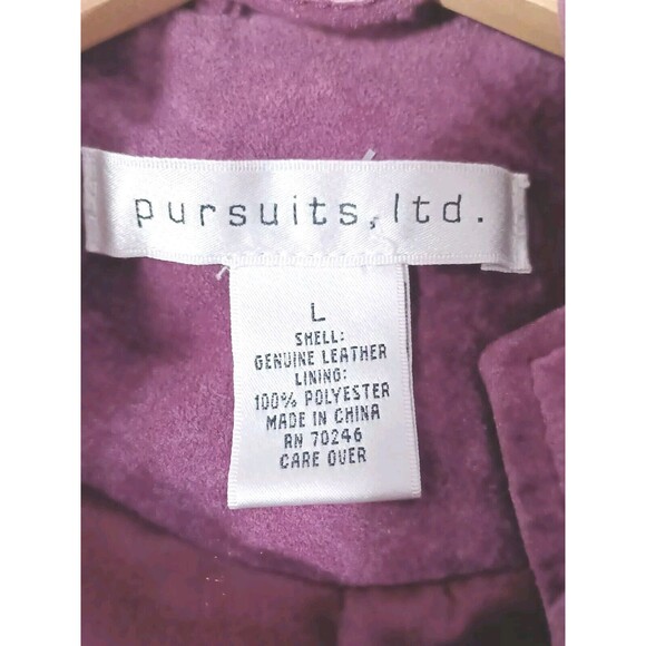 Pursuits LTD Vintage 90's Large Purple Suede Zip-Up Jacket - Picture 4 of 5